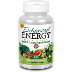 KAL Enhanced Energy Whole Food Multivitamin 60 Iron Free VegCaps