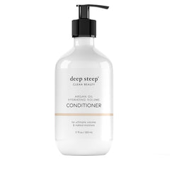 Deep Steep Hydrating Volume Conditioner label with argan oil formula