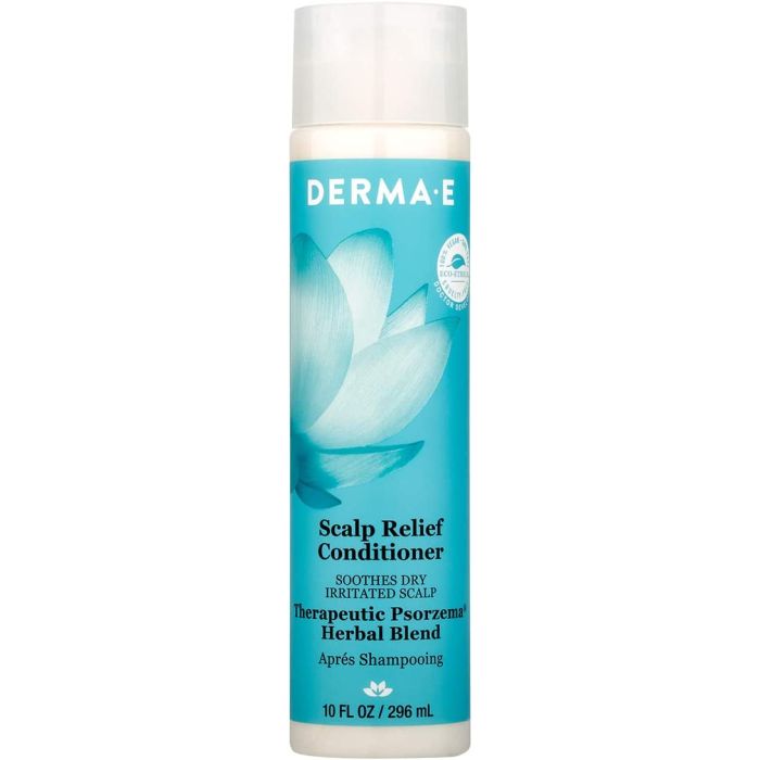 "Conditioner texture shown for Derma E Scalp Relief – creamy, non-greasy, color-safe formula"