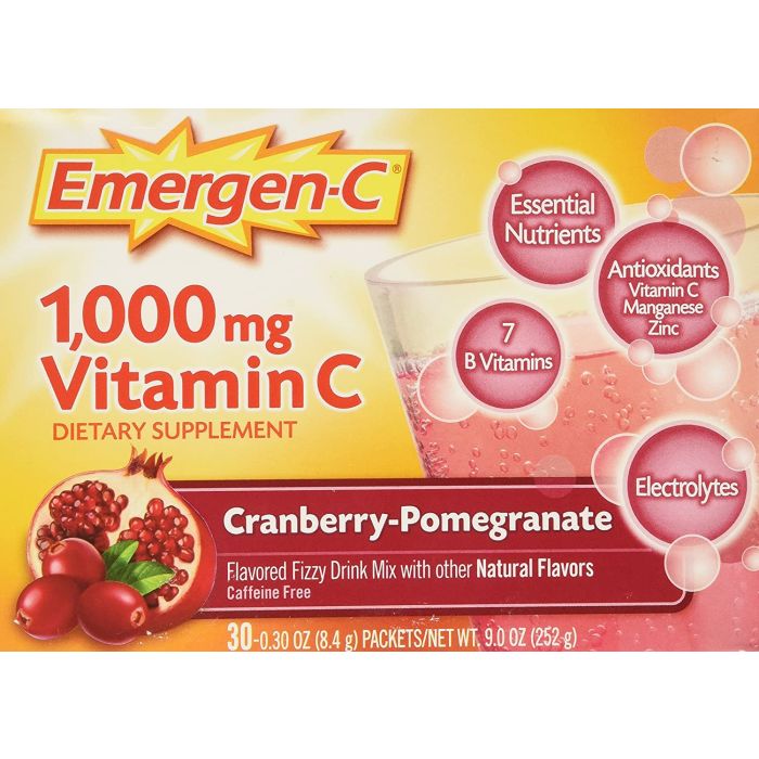 Emergen C 1000mg Vitamin C Powder Cranberry Pomegranate 30 Cnt 0.30oz