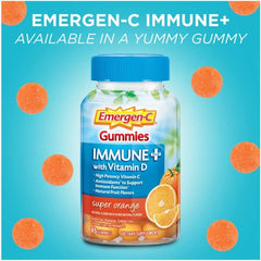 Emergen C Immune Plus Gummies Orange Flavor Vitamin D 45 Cnt