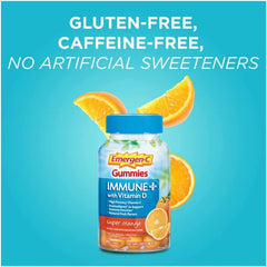 Emergen C Immune Plus Gummies Orange Flavor Vitamin D 45 Cnt