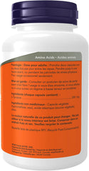 NOW L-Tyrosine 500 mg bottle for mental alertness and neurotransmitter support, 120 capsules.