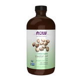 NOW Solutions Certified Organic Castor Oil Pure 16 fl oz bottle