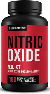 Jacked Factory Nitric Oxide N.O. XT 180 veggie capsules front bottle label