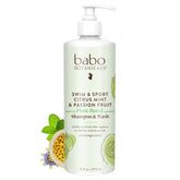 Citrus mint and passion fruit hair and body cleanser by Babo Botanicals for active lifestyles