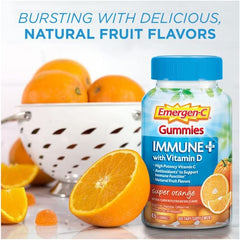 Emergen C Immune Plus Gummies Orange Flavor Vitamin D 45 Cnt
