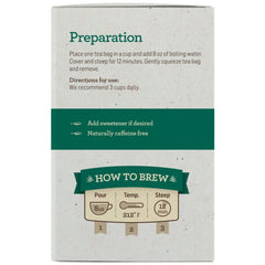 "Back of Alvita Dandelion Root Tea box highlighting supplement facts and ingredients"