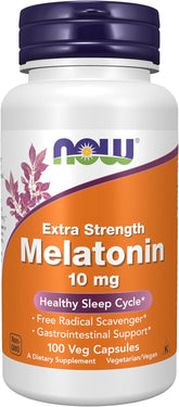 Extra Strength Melatonin 10 mg Veg Capsules 100 count bottle front view