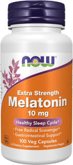 Extra Strength Melatonin 10 mg Veg Capsules 100 count bottle front view