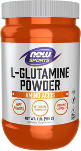 Supplement facts label for NOW Sports L-Glutamine 5g serving