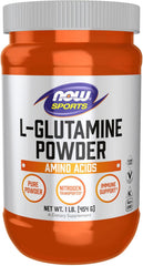 Supplement facts label for NOW Sports L-Glutamine 5g serving