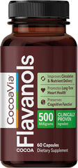 CocoaVia Heart and Brain supplement 60 capsule bottle for daily wellness support