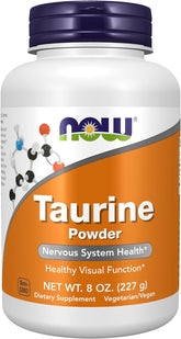 NOW Foods Taurine supplement label showing 1000 mg per serving