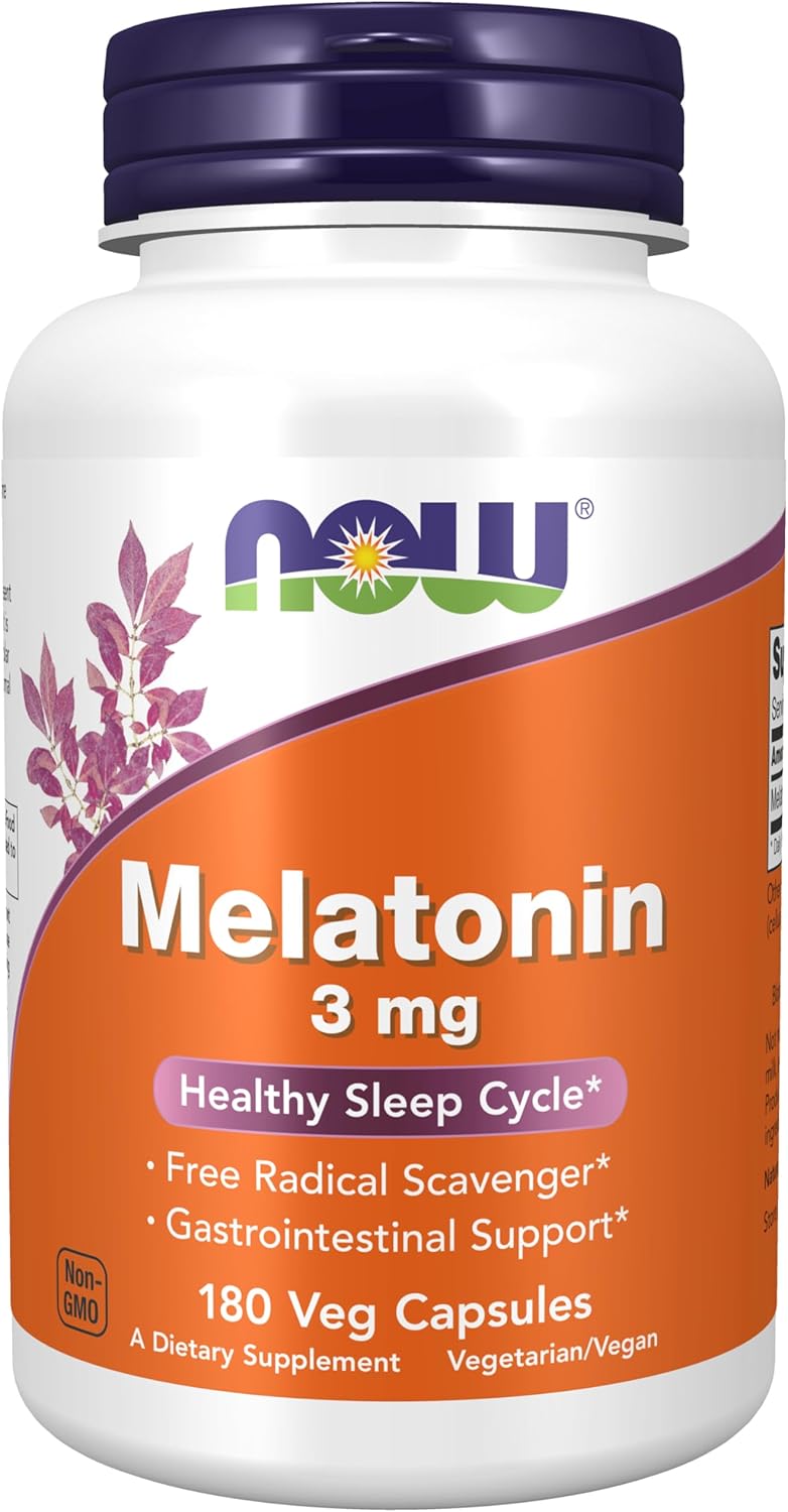 Melatonin 3 mg Veg Capsules 180 count bottle front view