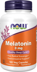 Melatonin 3 mg Veg Capsules 180 count bottle front view