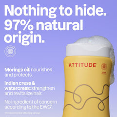 EWG VERIFIED ATTITUDE vegan shampoo for 3A, 3B and 3C curls