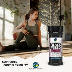 Amazing Herbs Black Seed benefits infographic for immune and digestive support