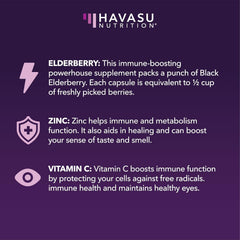 Sambucus Black Elderberry 400mg immune support capsules bottle