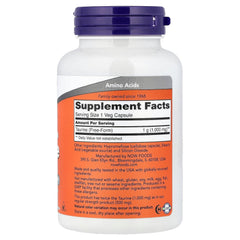 NOW Taurine 1000 mg Double Strength bottle for nervous system and eye health support.