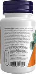 NOW Foods Zinc Picolinate 50 mg bottle, 60 vegan capsules for immune support