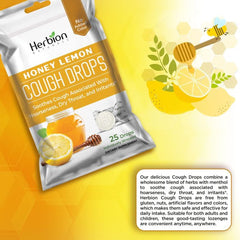 Herbion Naturals Honey Lemon Flavored Cough Drops 25 count sugar free throat soother