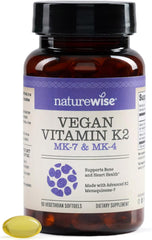 NatureWise Vegan Vitamin K2 MK-7 and MK-4 90 vegetarian softgels bottle