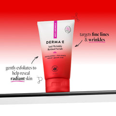 DERMA E Anti-Wrinkle Scrub 4 oz skincare treatment with glycolic acid formula