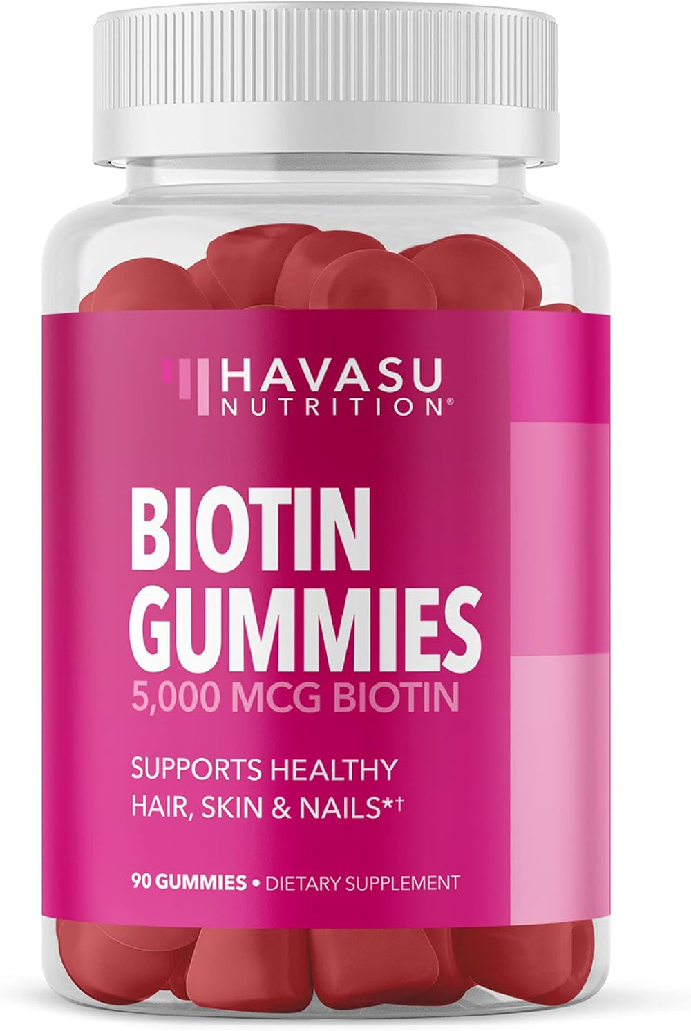 High potency 5000 mcg biotin gummies for hair skin nail wellness support