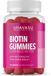 High potency 5000 mcg biotin gummies for hair skin nail wellness support