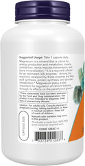 NOW Foods Magnesium 400 mg bottle, 180 vegan capsules for nervous system support