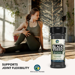 Ground black cumin seed powder by Amazing Herbs with non-GMO label