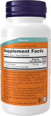 NOW Zinc Picolinate 120 vegan capsules with Non-GMO front label
