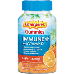Emergen C Immune Plus Gummies Orange Flavor Vitamin D 45 Cnt