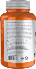 Vegan non-GMO NOW Sports BCAA capsules for muscle recovery and exercise support
