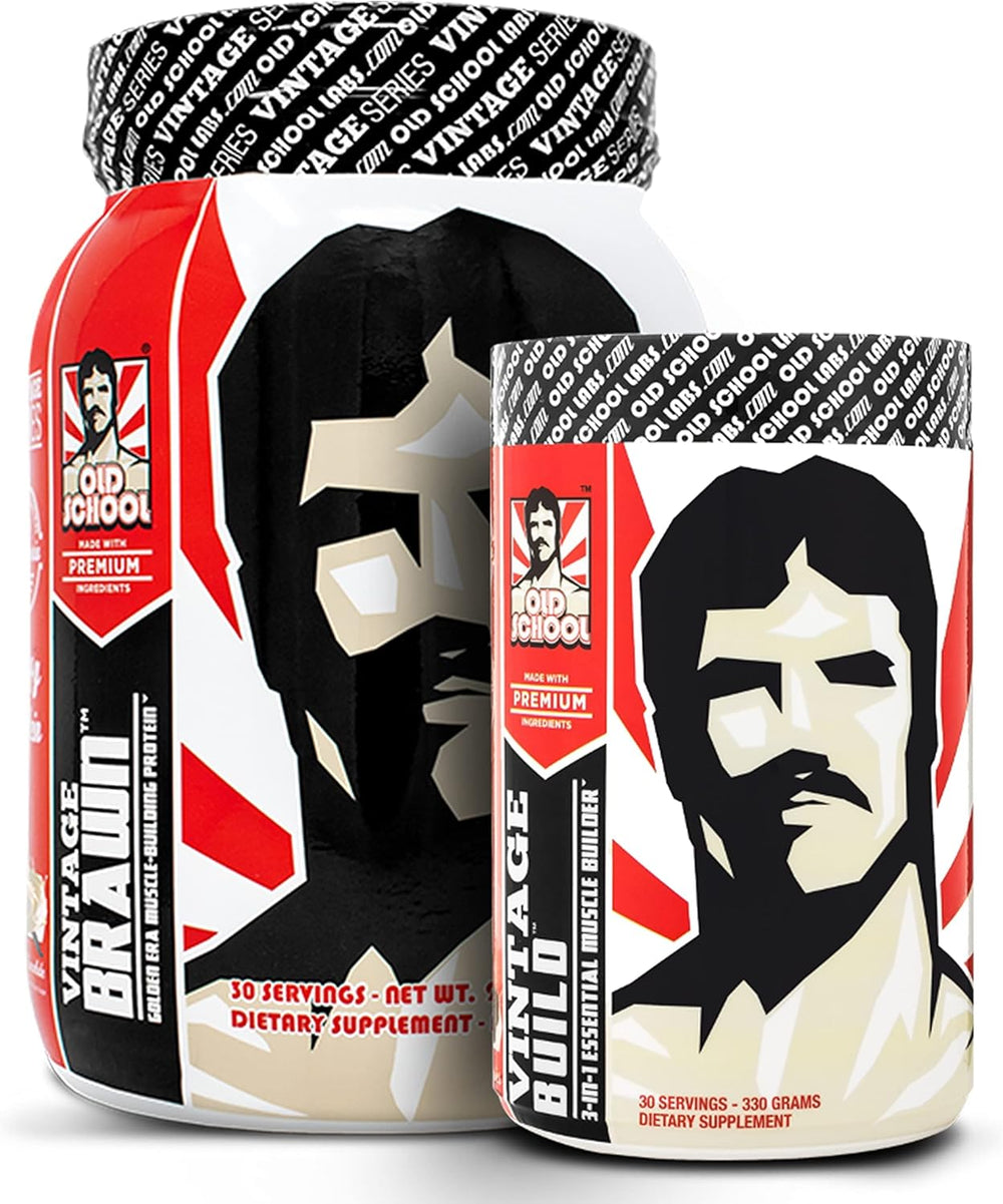 Old School Labs Vintage Brawn protein powder with 24g protein and keto friendly muscle support