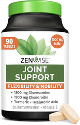 Zenwise Joint Support supplement bottle with glucosamine chondroitin MSM and turmeric formula