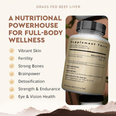 Ancestral Supplements Grassfed Beef Liver 180 capsules bottle front label