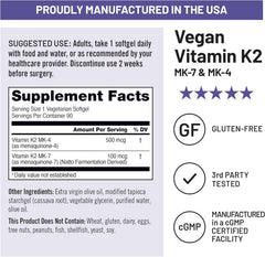 NatureWise Vegan Vitamin K2 with 500 mcg MK-4 and 100 mcg MK-7