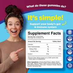 Phytoral fiber gummies for digestive health and daily gut support