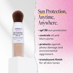 SPF 30 DERMA E sun protection powder for shine control and skin coverage