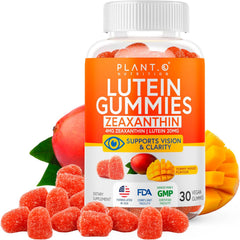 Gluten-free lutein gummies for adults supporting visual clarity and dry eye comfort
