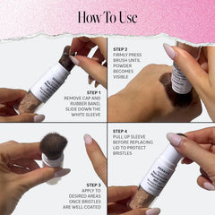 DERMA E mineral face powder sunscreen with convenient built-in brush applicator