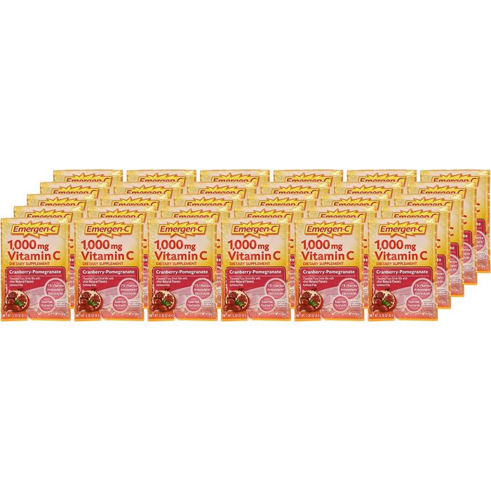 Emergen C 1000mg Vitamin C Powder Cranberry Pomegranate 30 Cnt 0.30oz