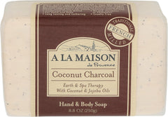 A La Maison French milled coconut charcoal soap for daily hand and body care