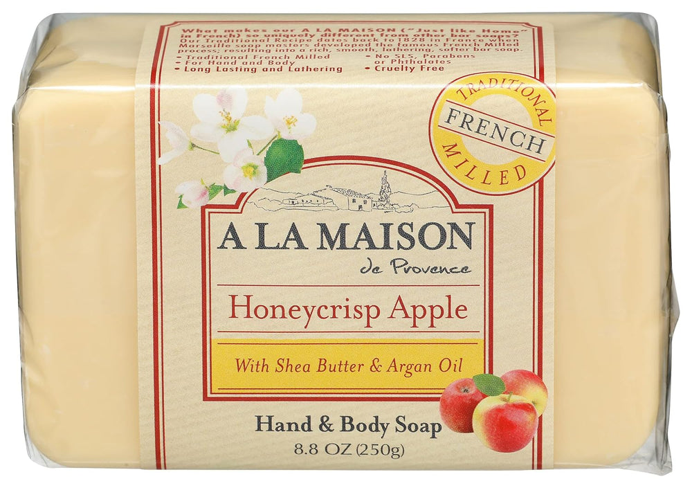 Plant-based Honey Apple Crisp bar soap with moisturizing formula and fresh scent