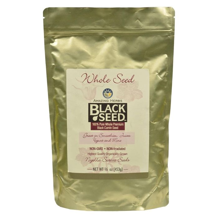"Amazing Herbs Whole Black Cumin Seed – 16 oz ground powder, immune and digestive support"