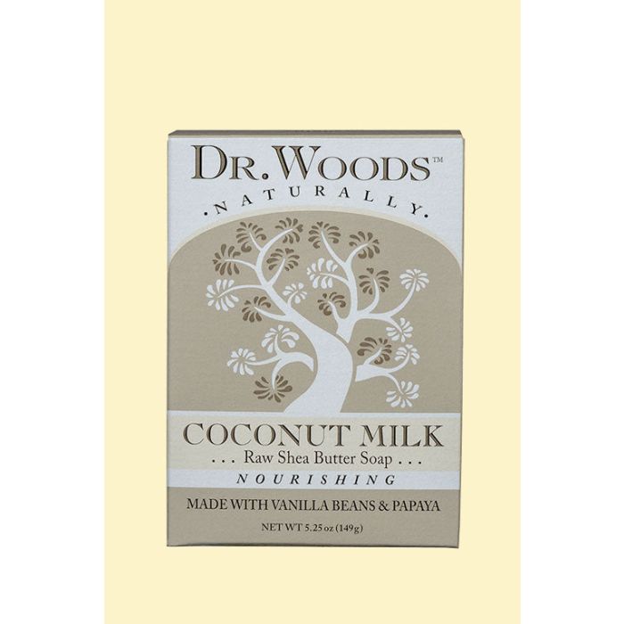 "Dr. Woods Coconut Milk Raw Shea Butter Soap – 5.25 oz natural moisturizing bar for dry skin"