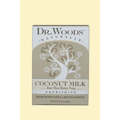"Dr. Woods Coconut Milk Raw Shea Butter Soap – 5.25 oz natural moisturizing bar for dry skin"