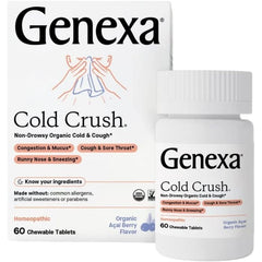 Genexa Cold Crush Homeopathic 60 Chewable Tablets Acai Berry Flavor